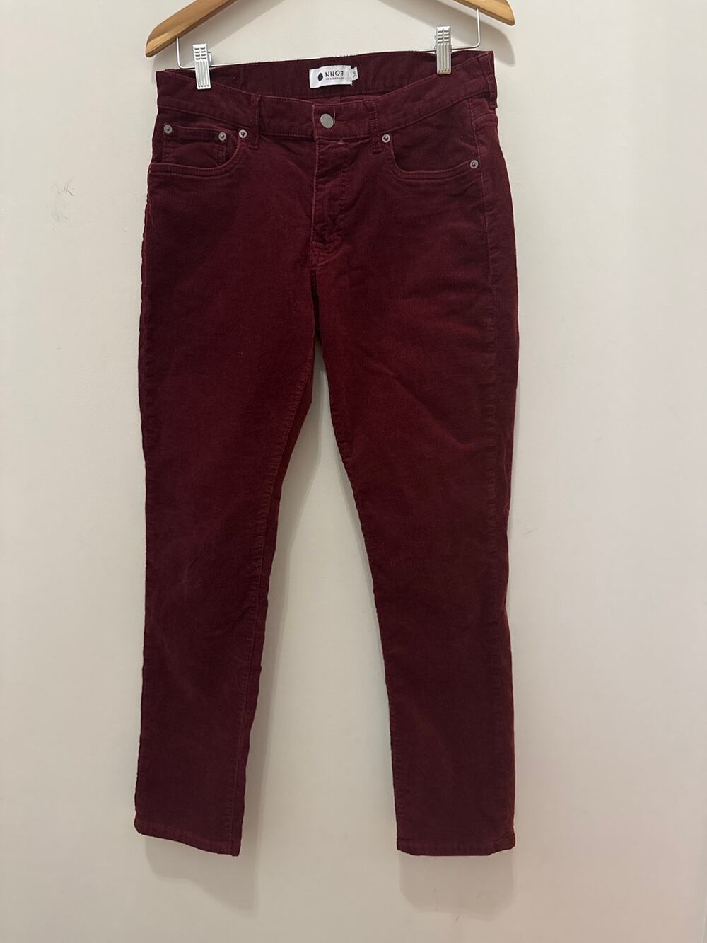 NN07 No Nationality Men's Wilson Slim Burgundy Corduroy Pants 32/32 Preppy
